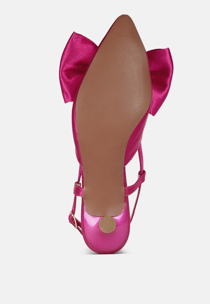 london rag women bow detail slingback sandals#color_fuchsia