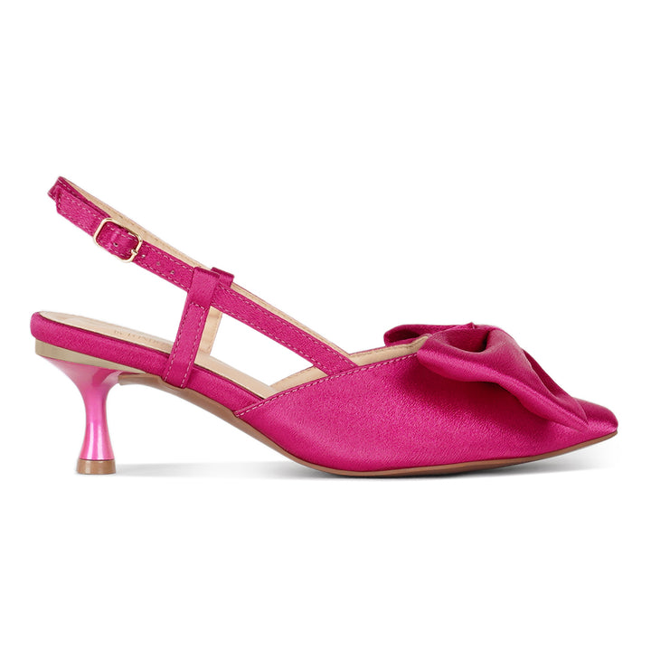 london rag women bow detail slingback sandals#color_fuchsia