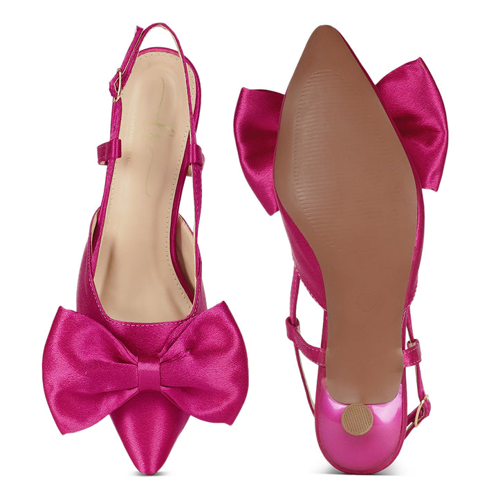 london rag women bow detail slingback sandals#color_fuchsia