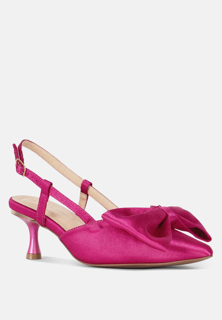 london rag women bow detail slingback sandals#color_fuchsia
