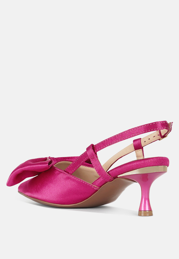 london rag women bow detail slingback sandals#color_fuchsia