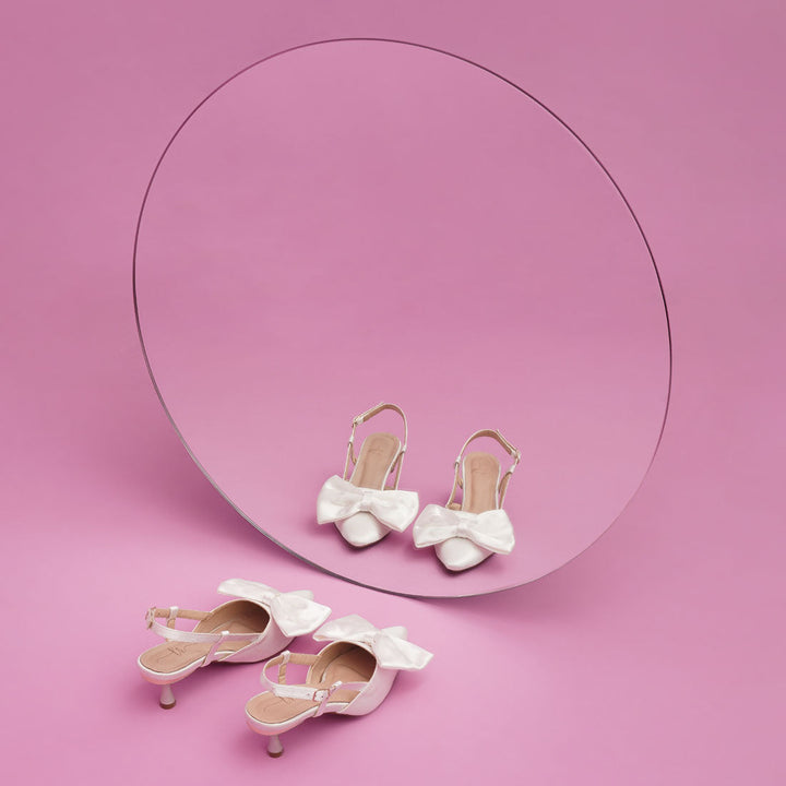 london rag women bow detail slingback sandals#color_white