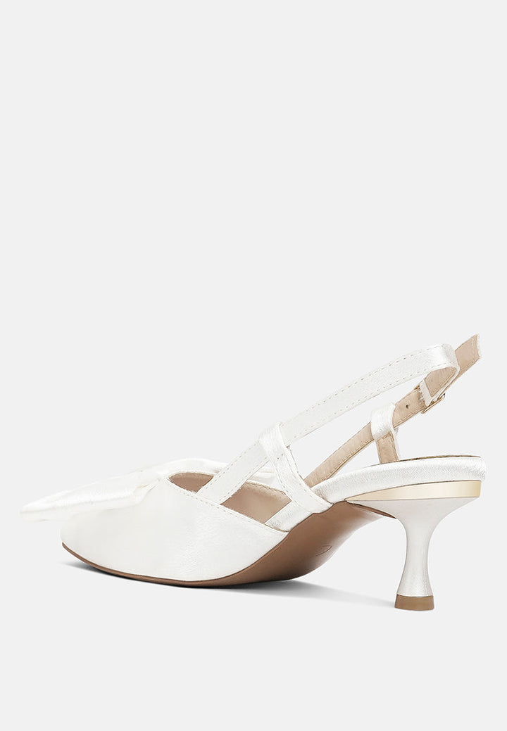 london rag women bow detail slingback sandals#color_white