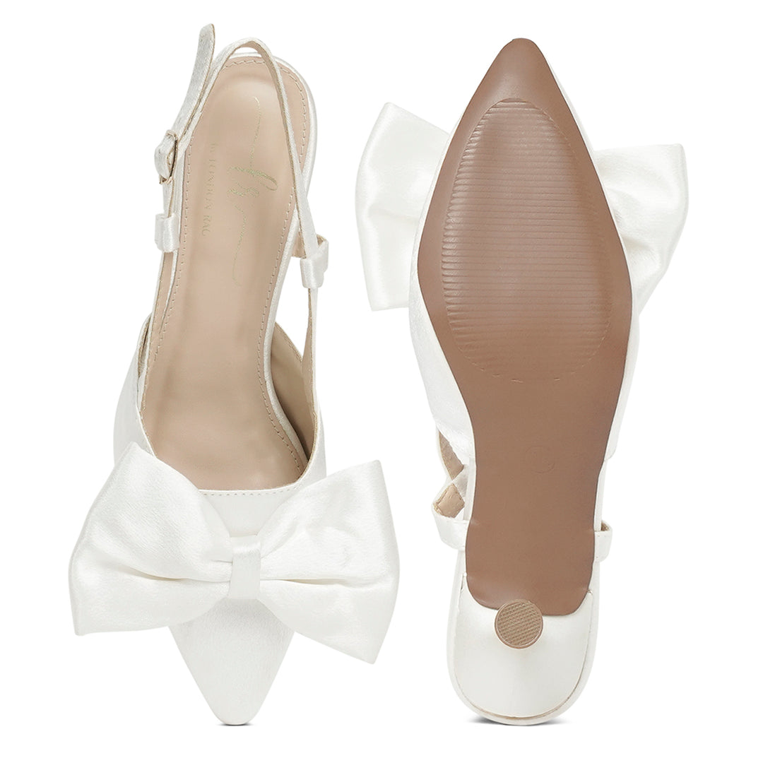 london rag women bow detail slingback sandals#color_white