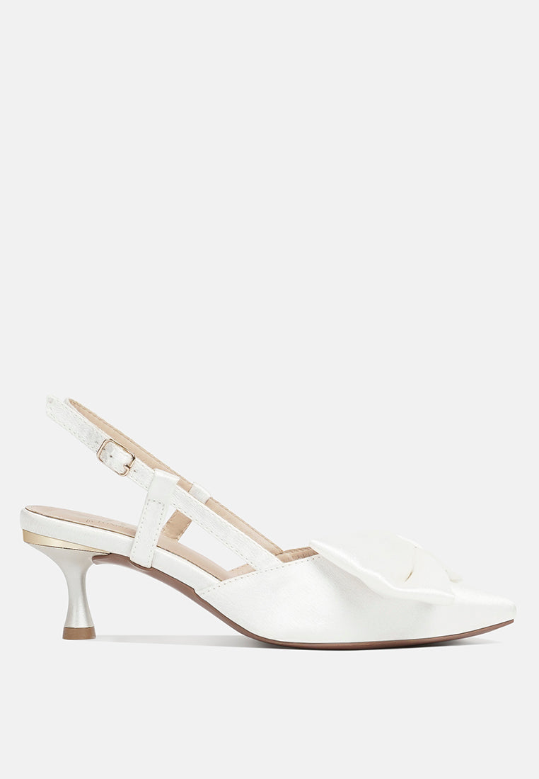 london rag women bow detail slingback sandals#color_white
