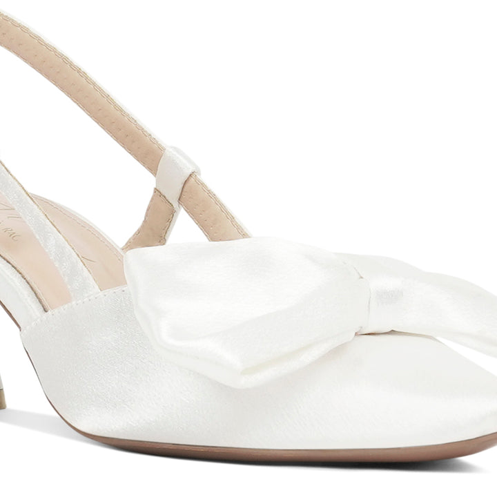 london rag women bow detail slingback sandals#color_white