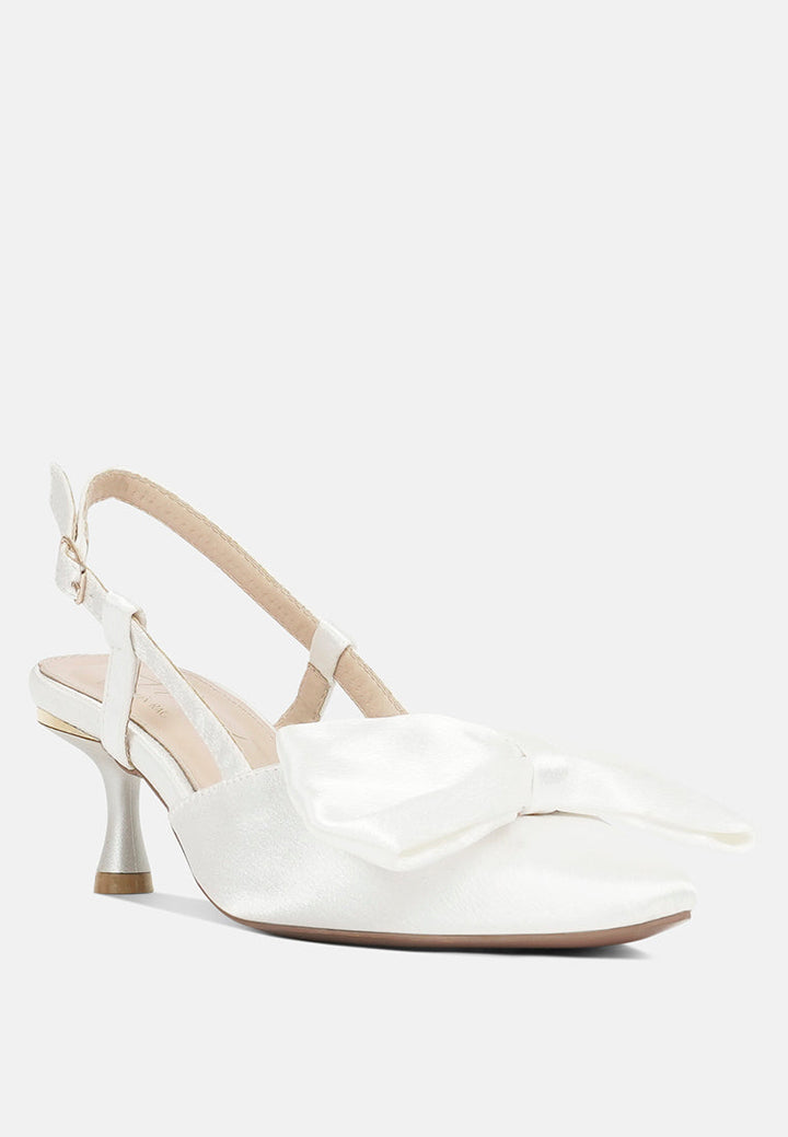 london rag women bow detail slingback sandals#color_white
