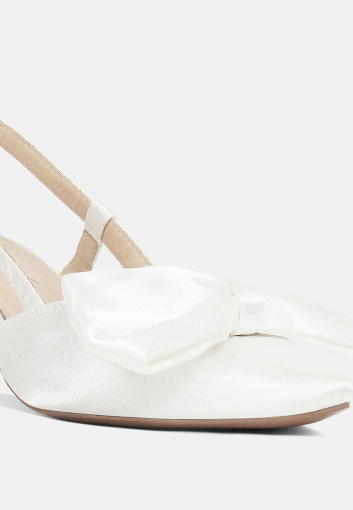 london rag women bow detail slingback sandals#color_white