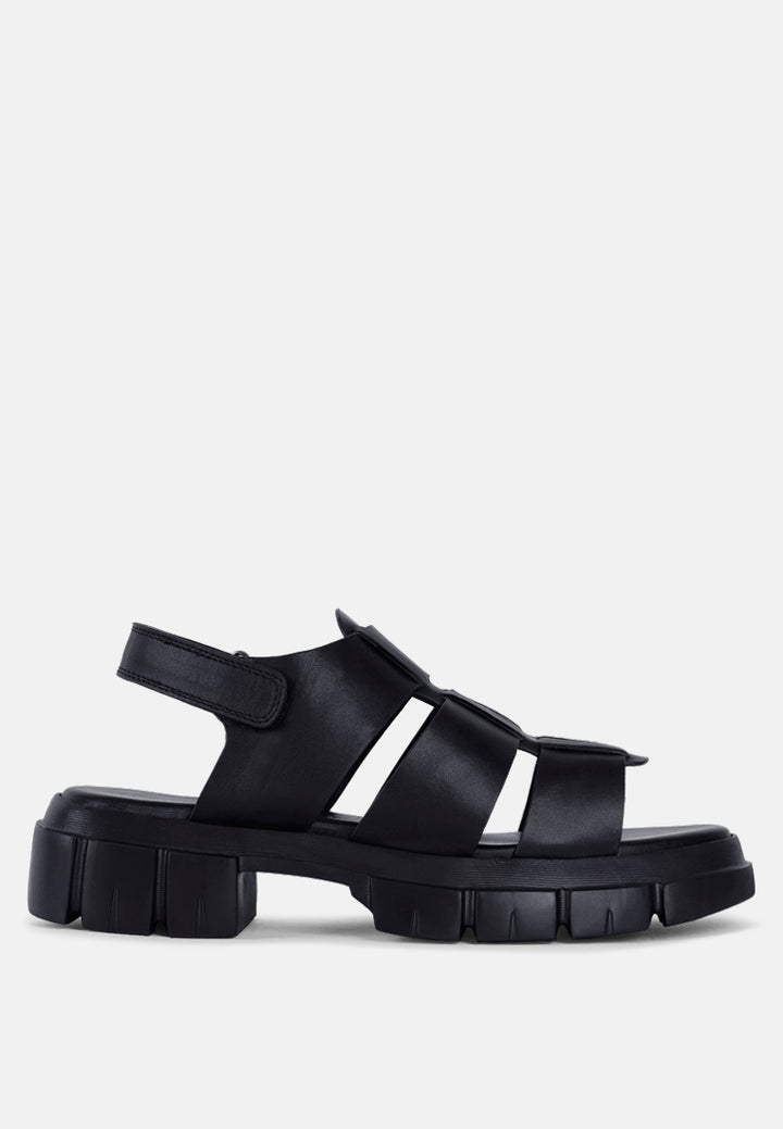 women faux leather strappy sandals#color_black