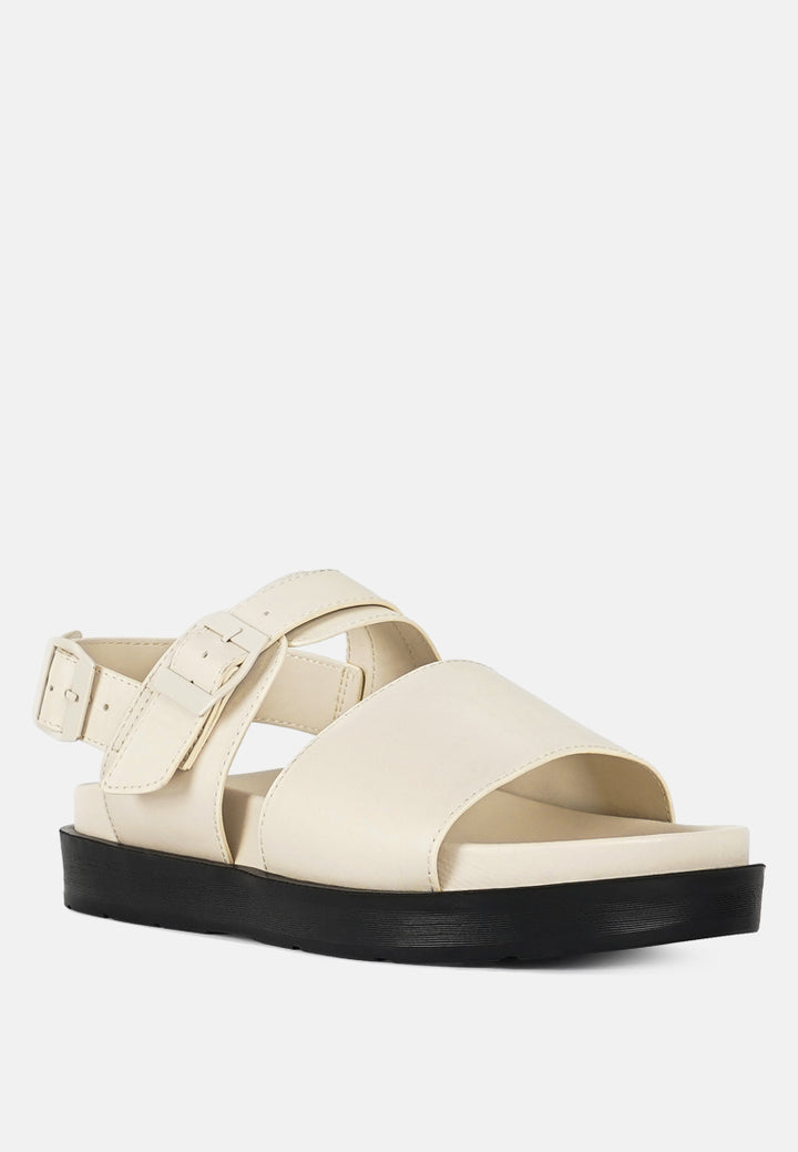 pin buckle flatform sandals#color_beige