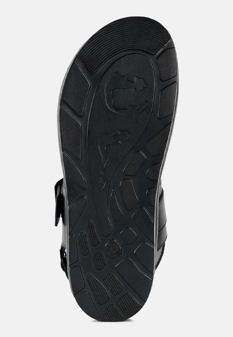 pin buckle flatform sandals#color_black