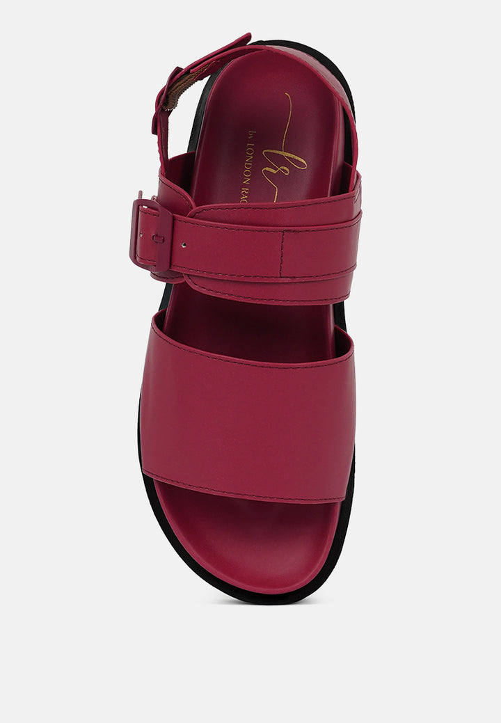 pin buckle flatform sandals#color_burgundy