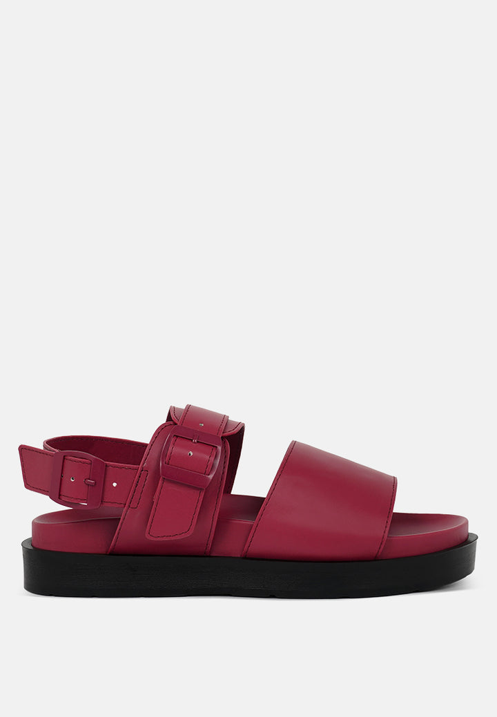 pin buckle flatform sandals#color_burgundy