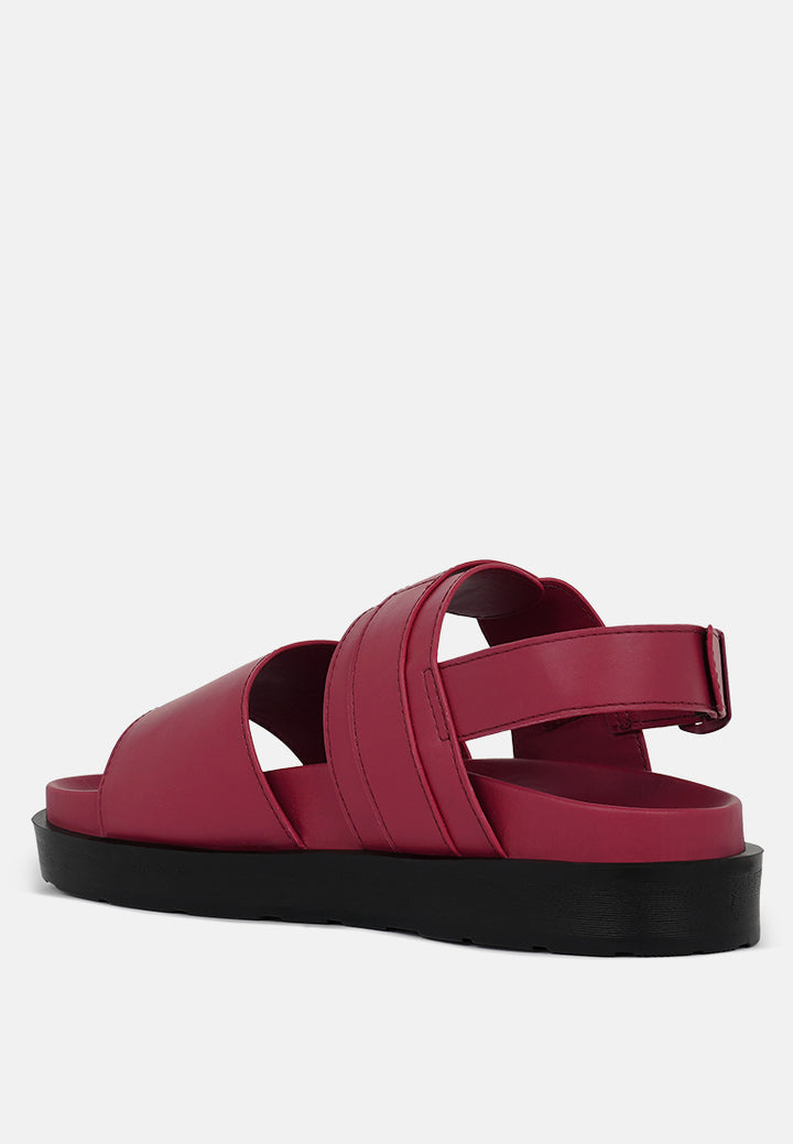 pin buckle flatform sandals#color_burgundy