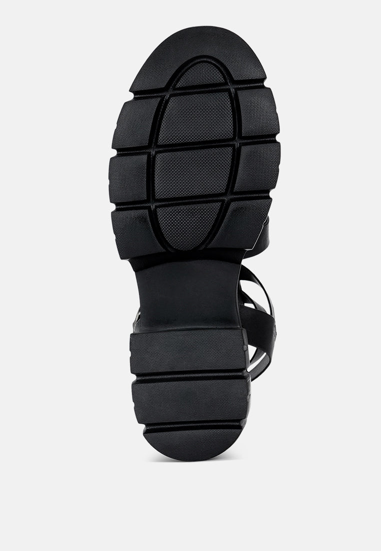 women faux leather gladiator sandals#color_black