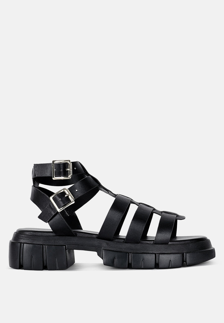 women faux leather gladiator sandals#color_black