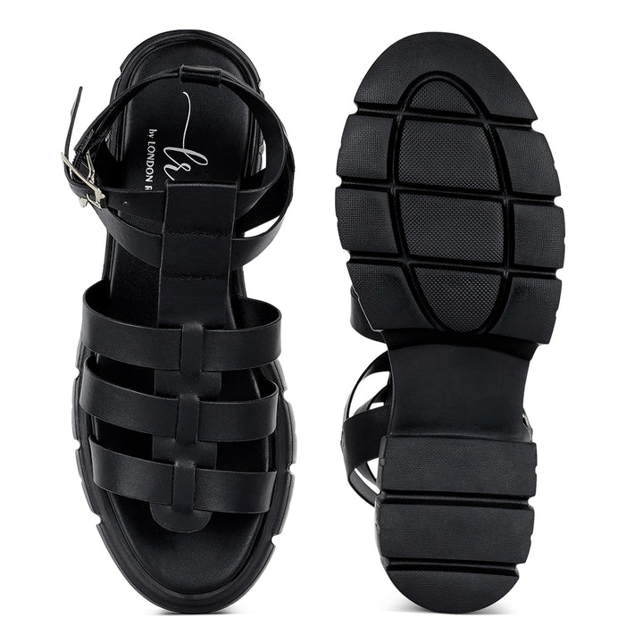 women faux leather gladiator sandals#color_black