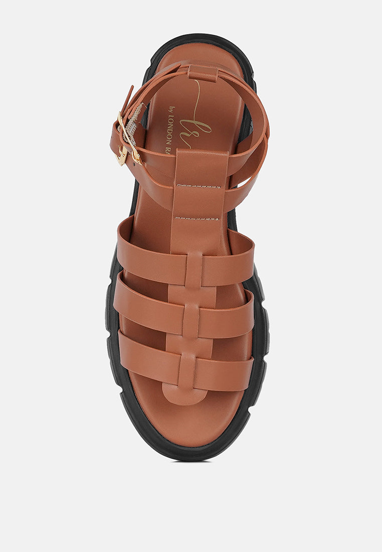 women faux leather gladiator sandals#color_tan
