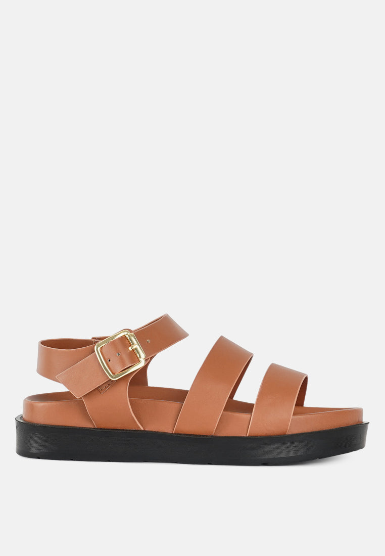 women stylish strappy flatform sandals#color_tan