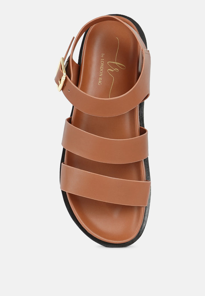 women stylish strappy flatform sandals#color_tan