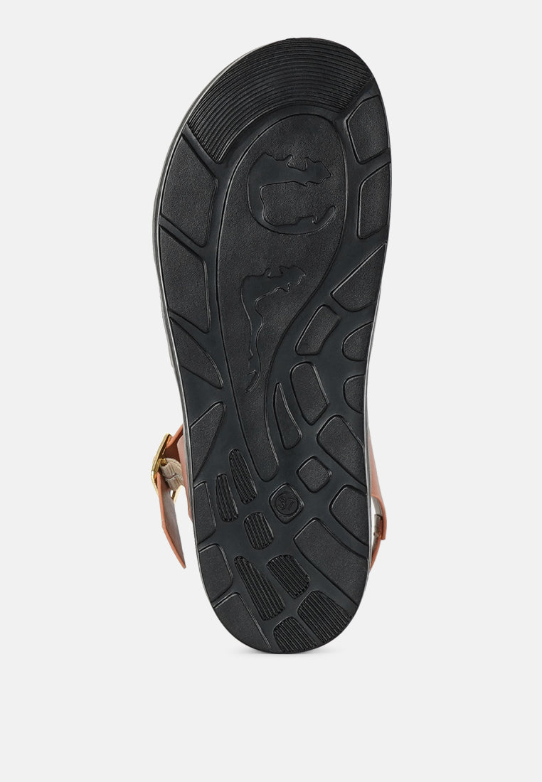 women stylish strappy flatform sandals#color_tan