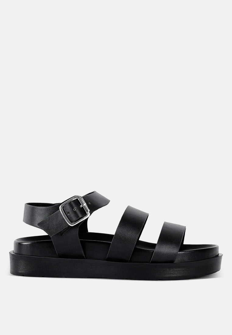 women stylish strappy flatform sandals#color_black