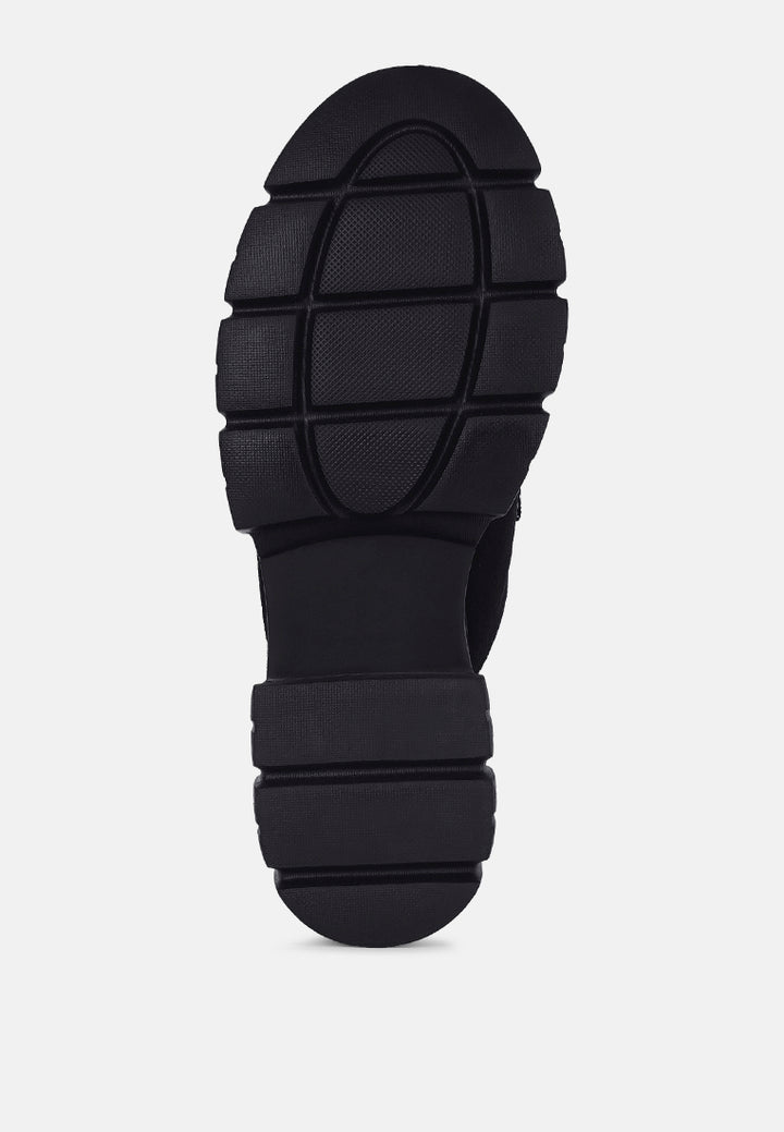 women microfiber penny strap mules#color_black