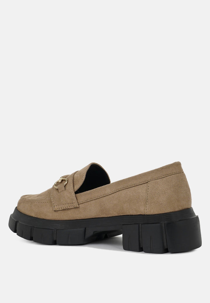 women soft microfiber chunky loafers#color_beige