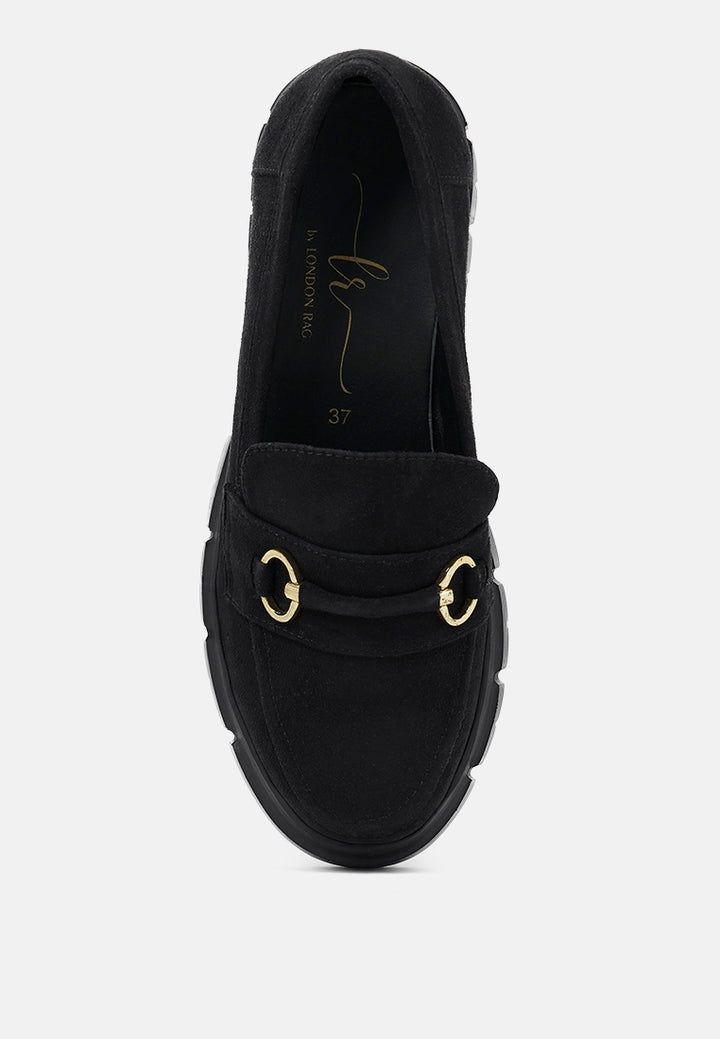 women soft microfiber chunky loafers#color_black