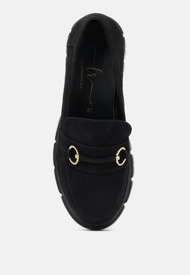 women soft microfiber chunky loafers#color_black