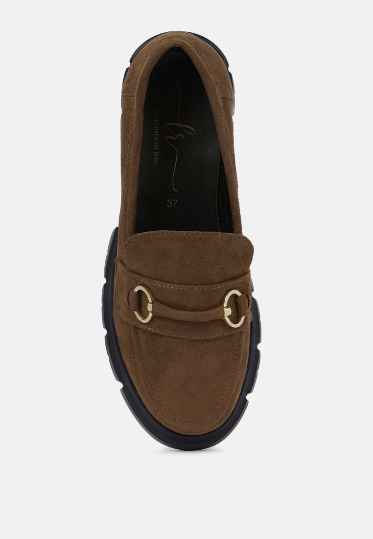 women soft microfiber chunky loafers#color_tan