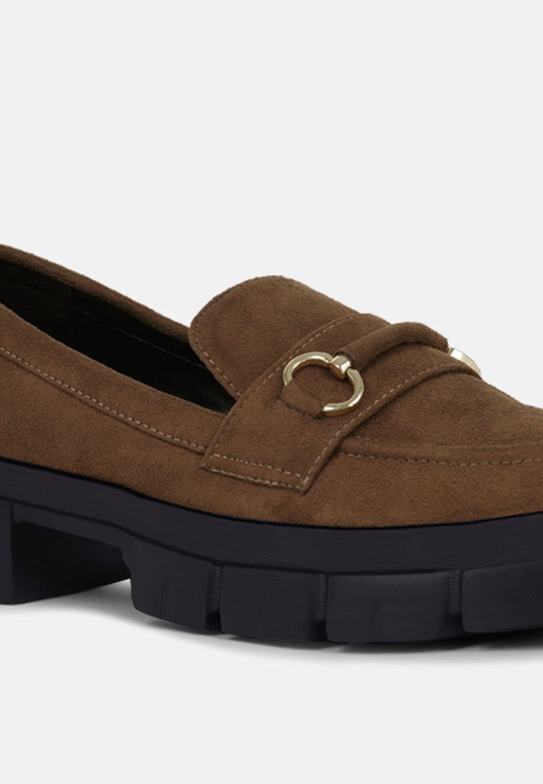 women soft microfiber chunky loafers#color_tan