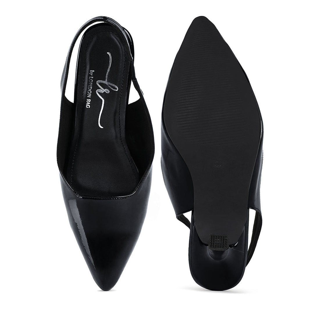 london rag women patent faux leather stiletto heels#color_black