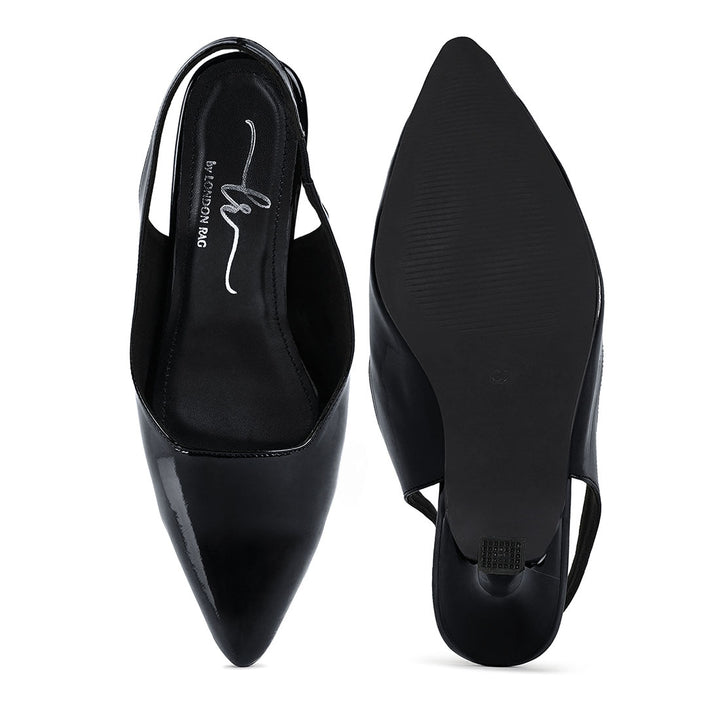 london rag women patent faux leather stiletto heels#color_black