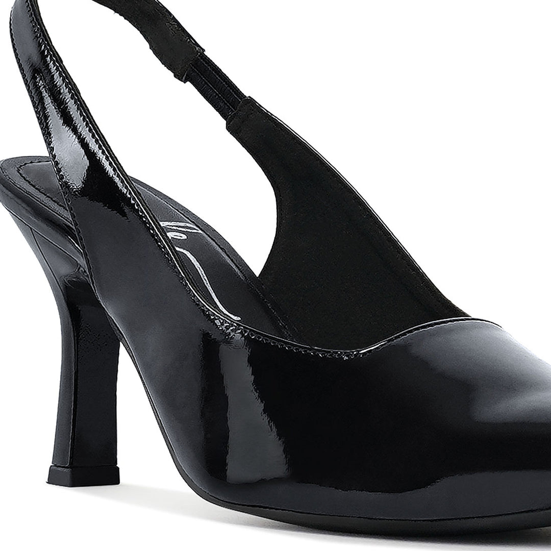 london rag women patent faux leather stiletto heels#color_black