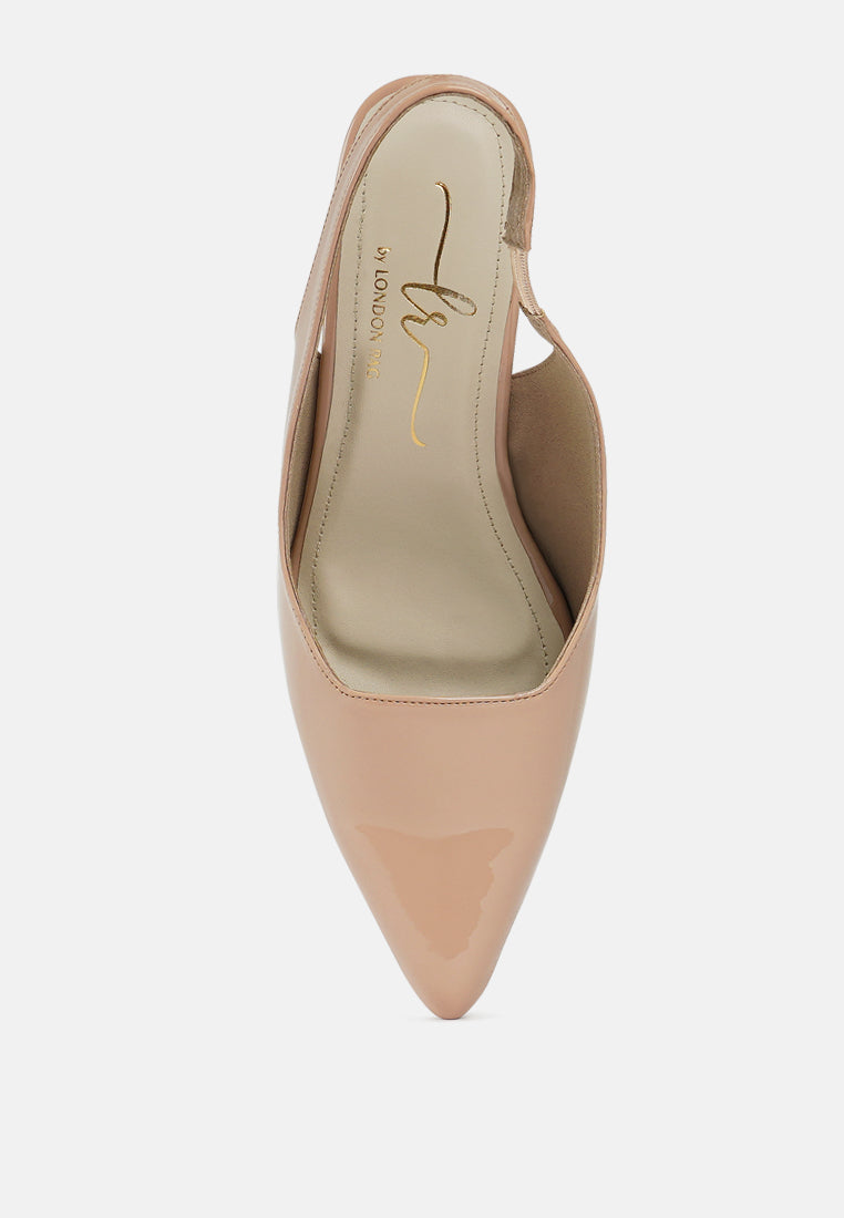 women patent faux leather stiletto heels#color_light-pink