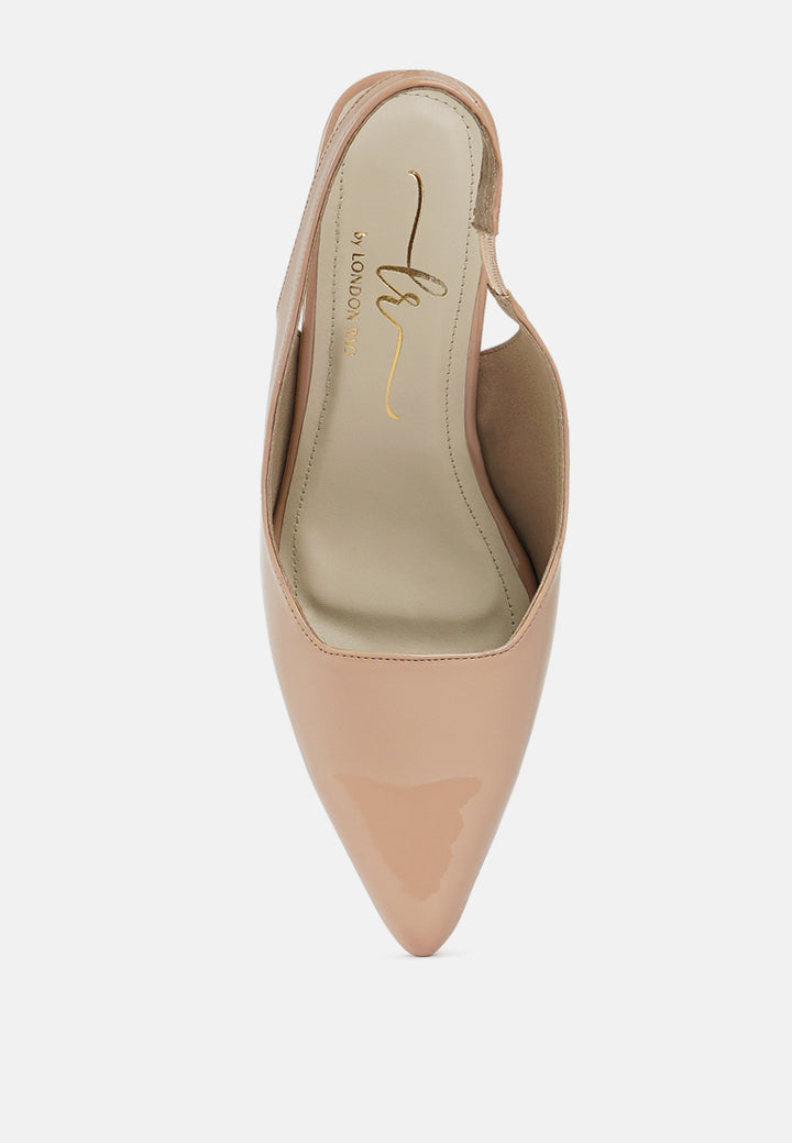 women patent faux leather stiletto heels#color_light-pink