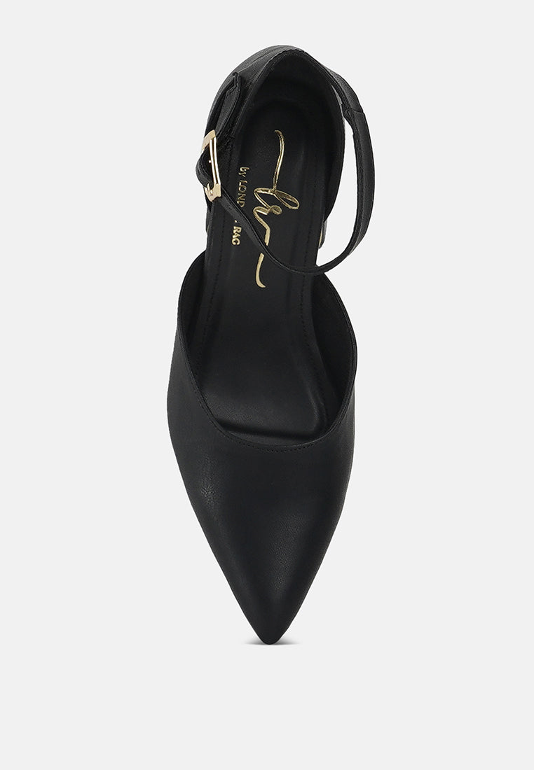 women pointy-toe flared block heels#color_black