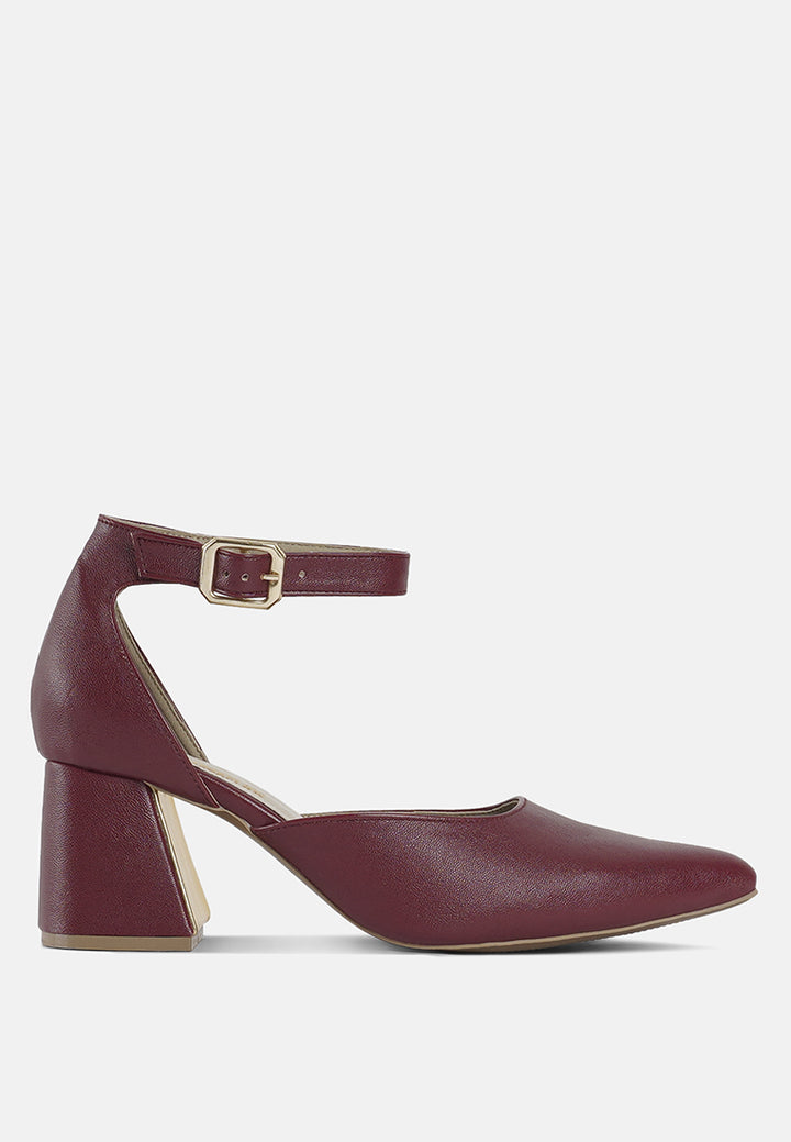 women pointy-toe flared block heels#color_burgundy
