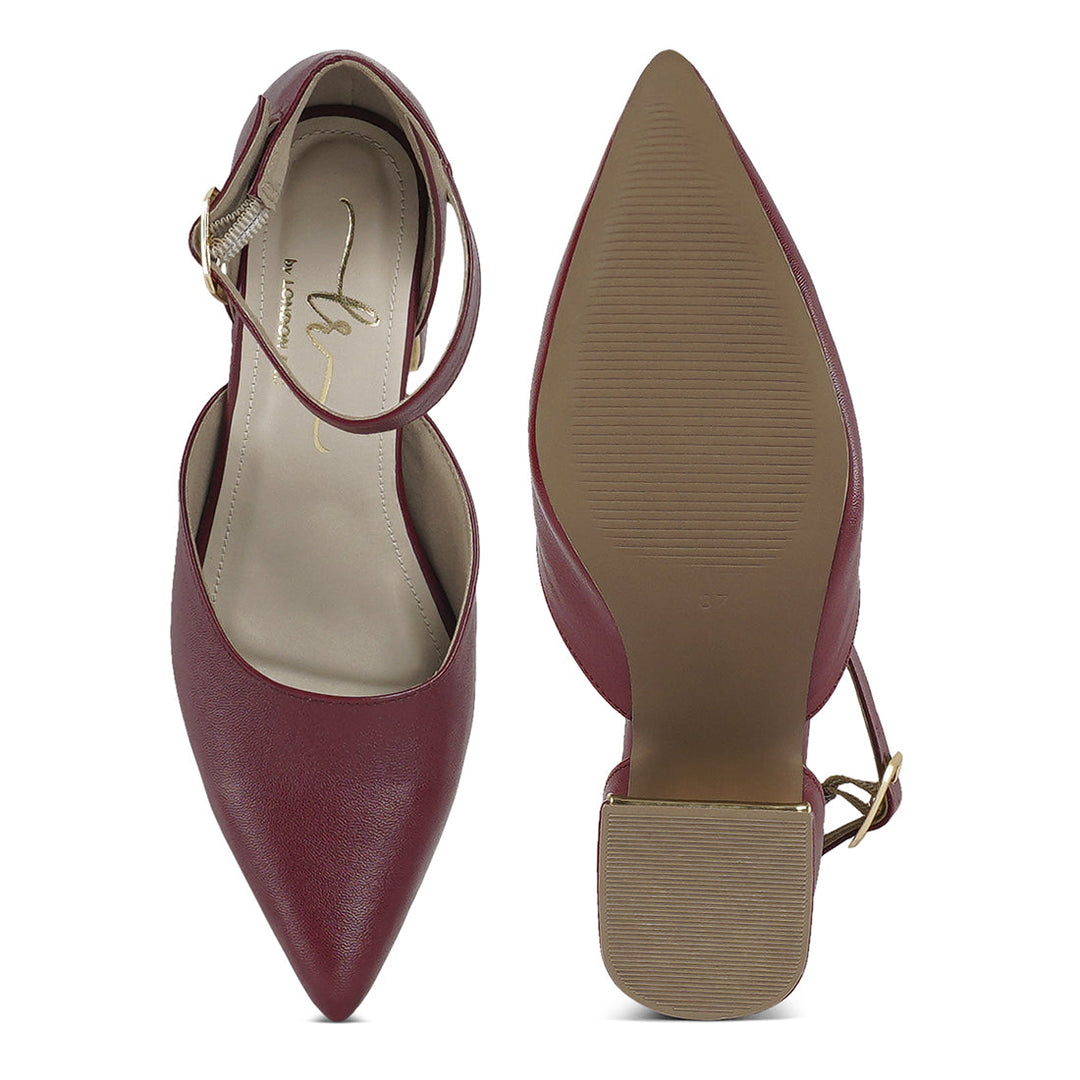 women pointy-toe flared block heels#color_burgundy