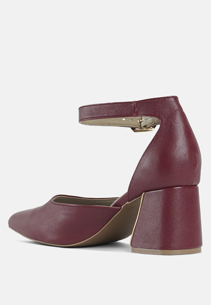 women pointy-toe flared block heels#color_burgundy