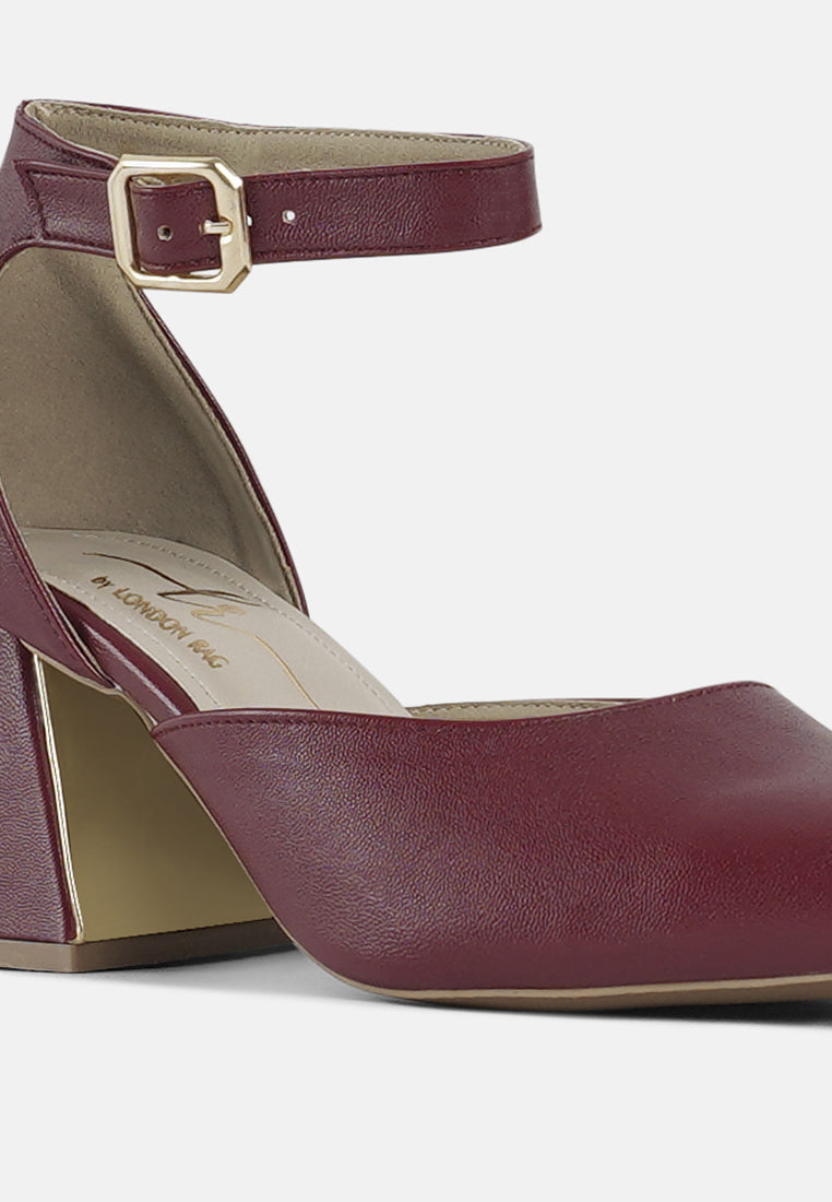 women pointy-toe flared block heels#color_burgundy