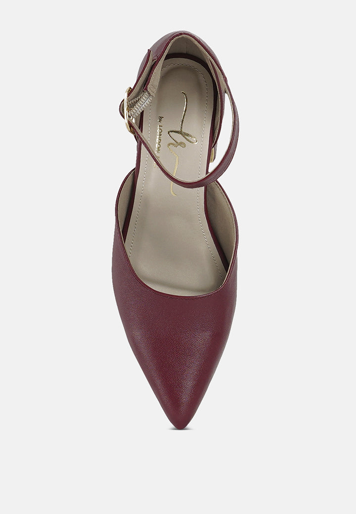 women pointy-toe flared block heels#color_burgundy