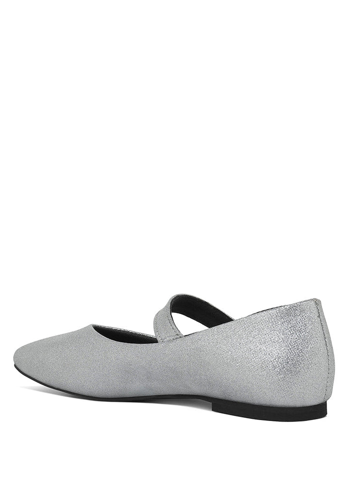 Women Pin Buckle Glitter Flat Ballerina