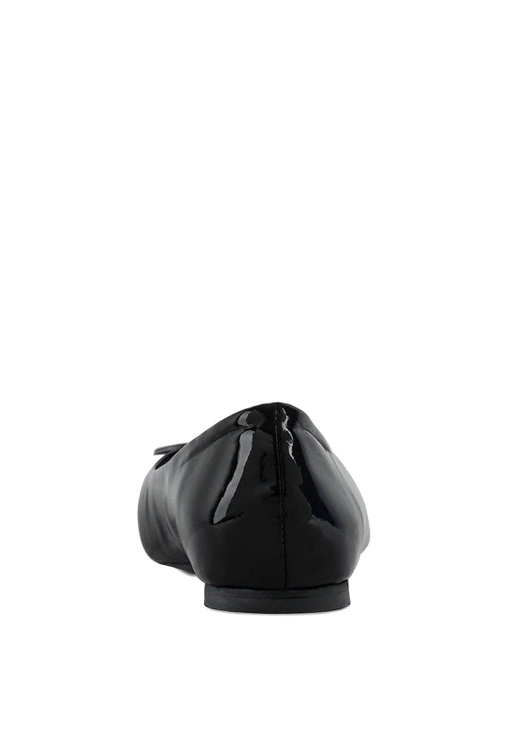 women pin buckle glitter flat ballerina#color_red