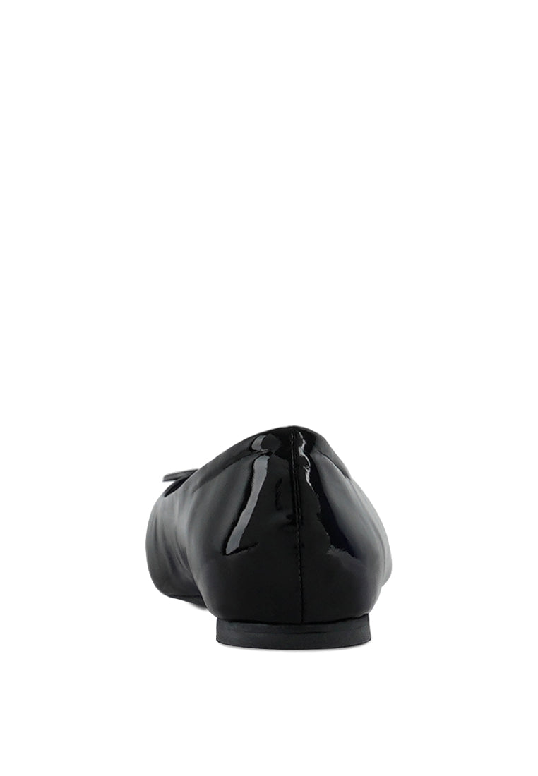 women pin buckle glitter flat ballerina#color_red