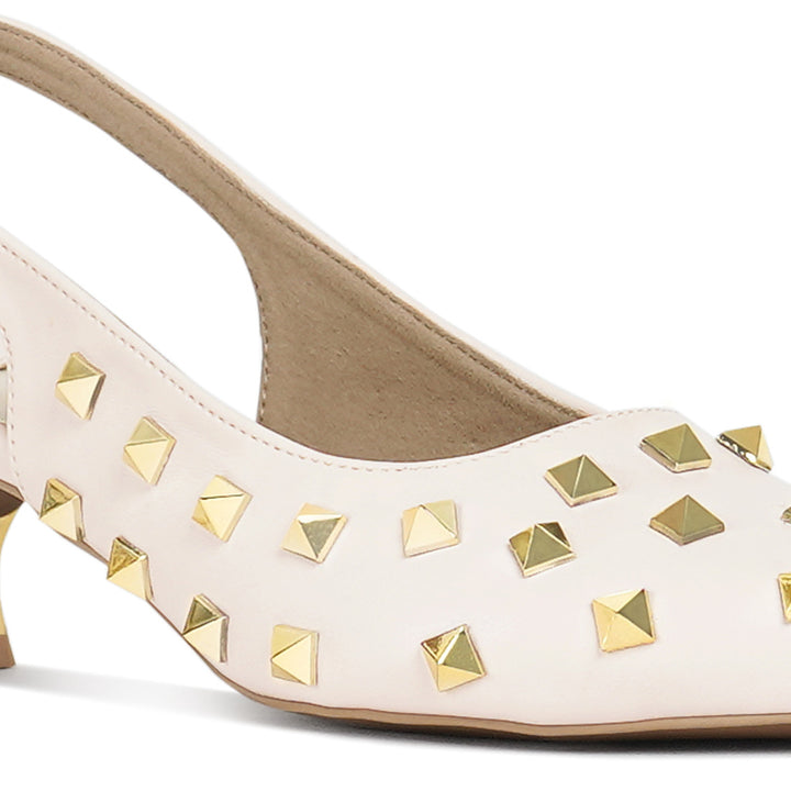london rag women gold accent studded sandals#color_beige
