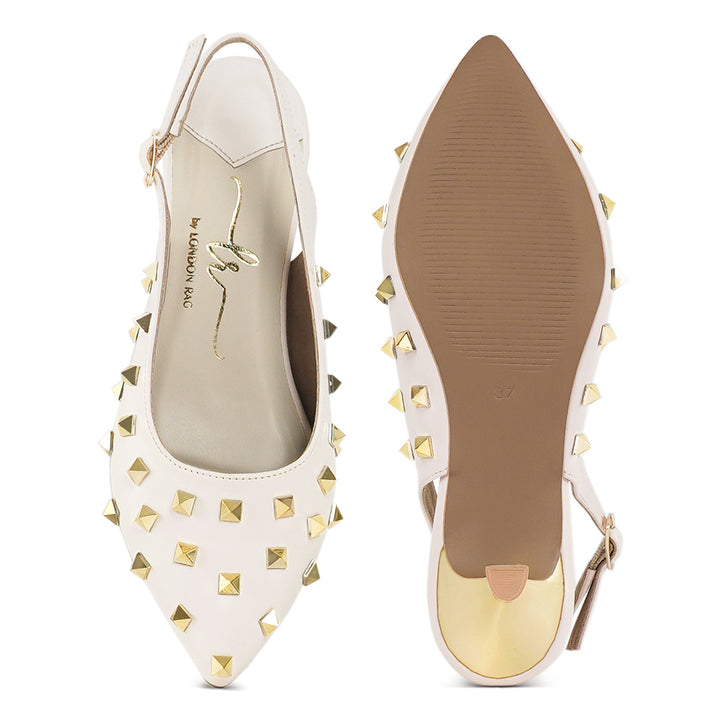 london rag women gold accent studded sandals#color_beige