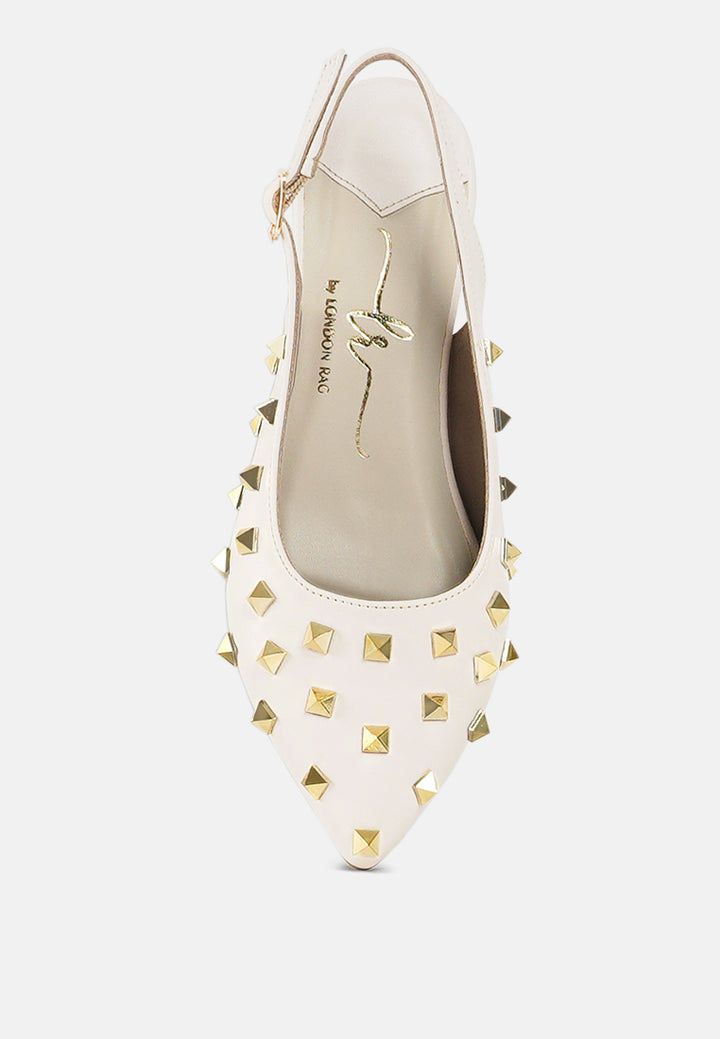 london rag women gold accent studded sandals#color_beige