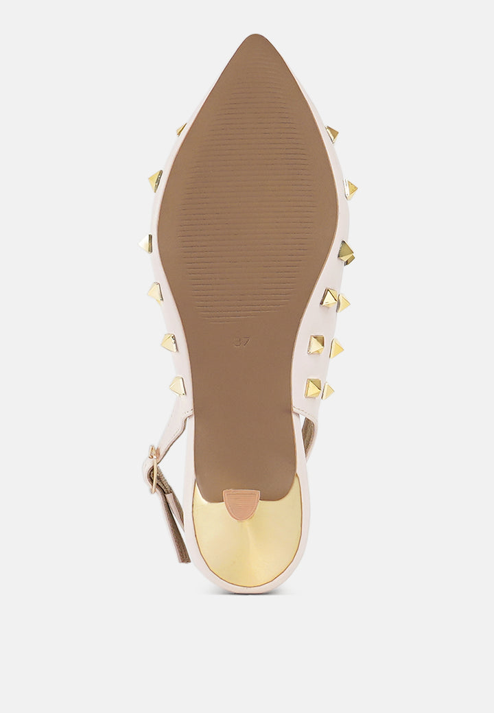 women gold accent studded sandals#color_beige